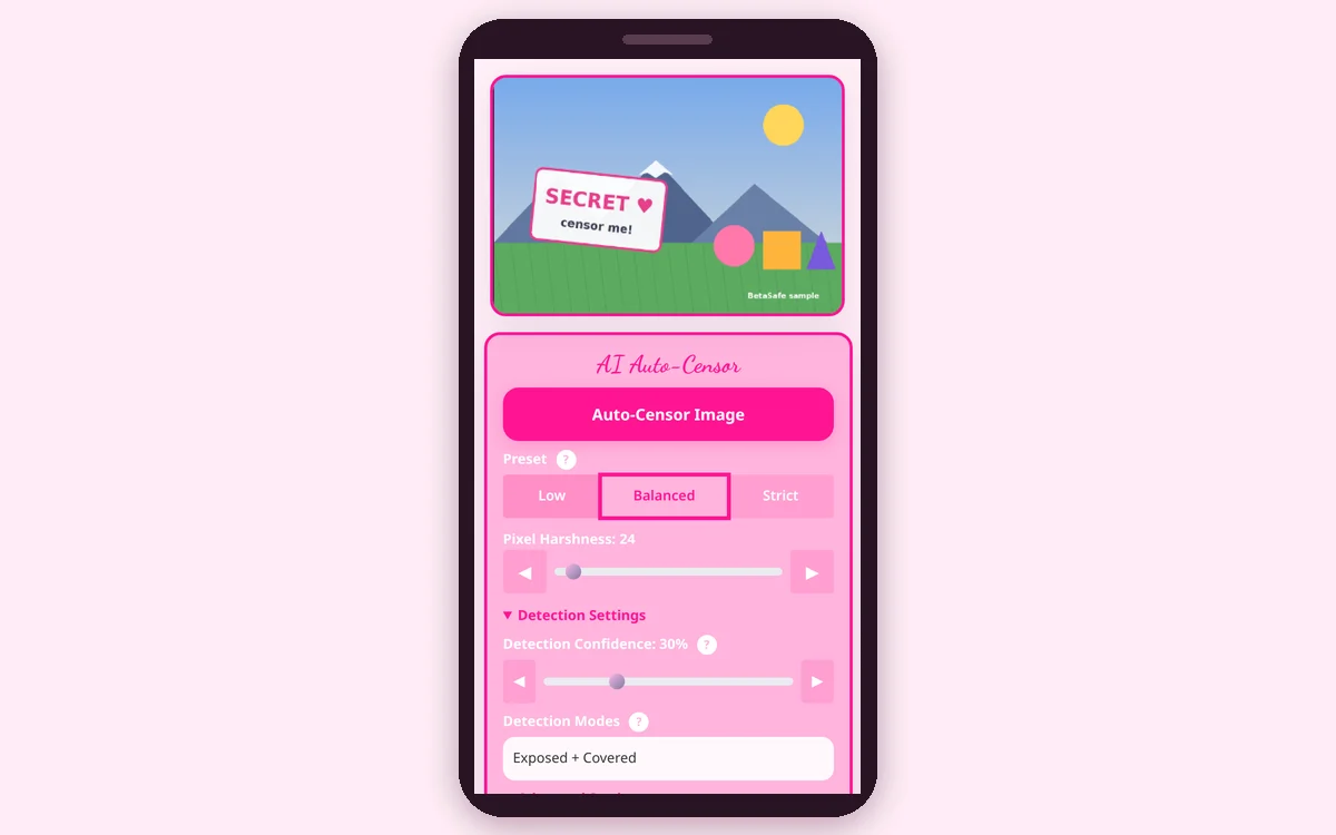 The editor on a phone-sized screen