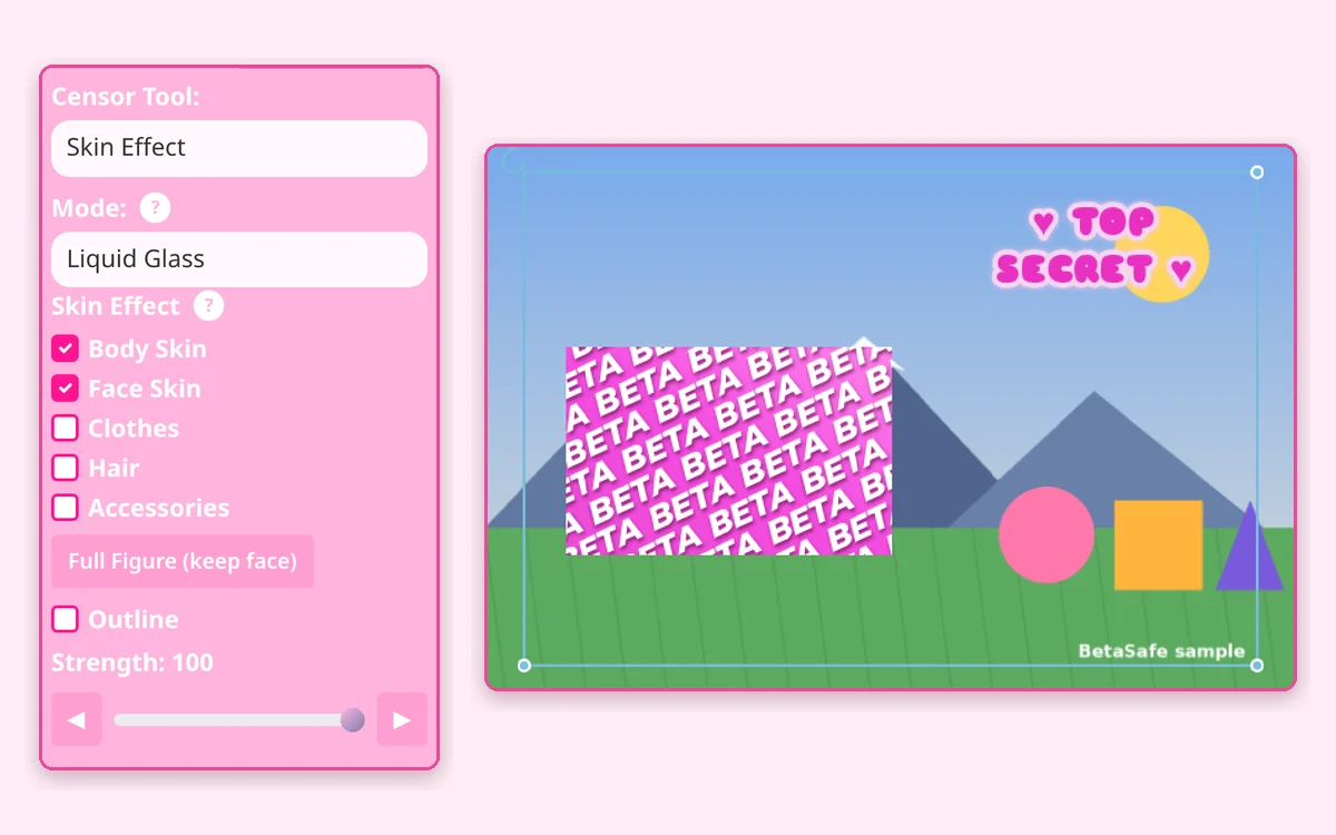The Skin Effect controls