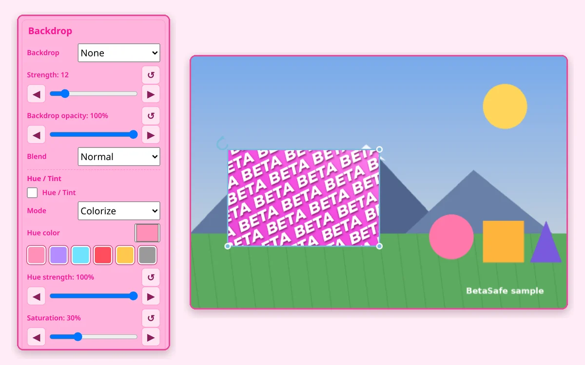 A styled Black Box with pattern, border and glow layers